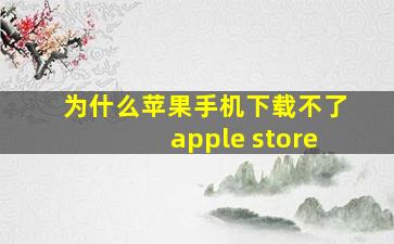 为什么苹果手机下载不了apple store